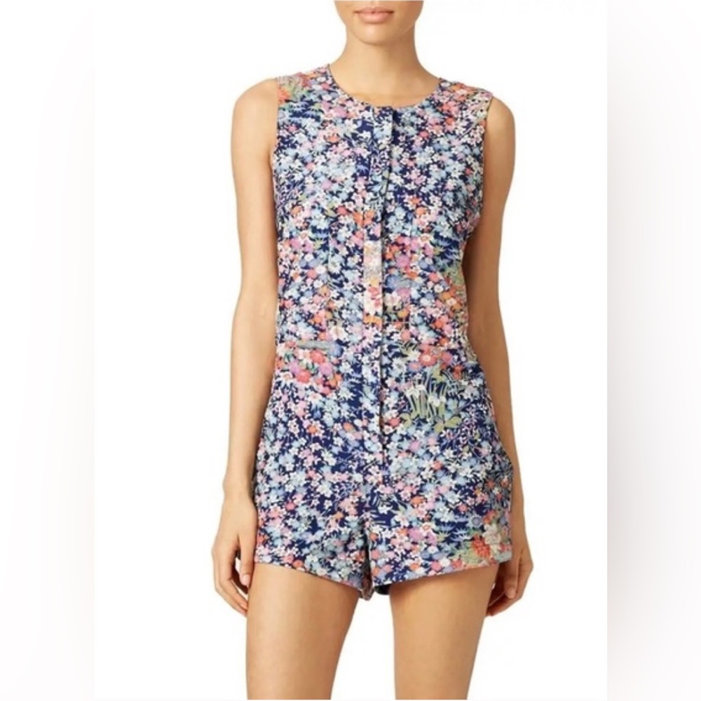 Karen Zambos Blue Floral Romper